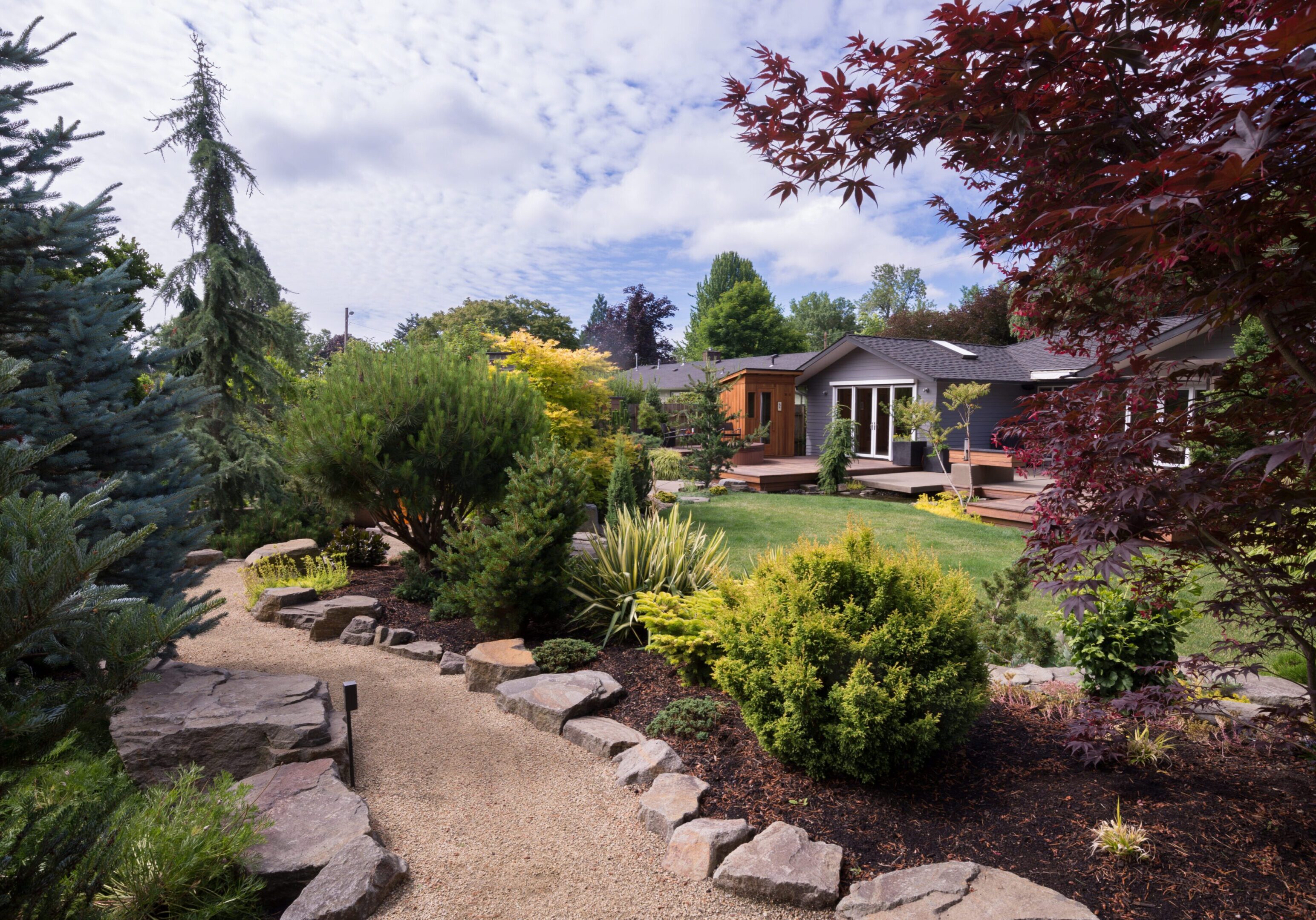 A,Path,Meanders,Between,Naturally,Sculptured,Small,Rocks,,With,A